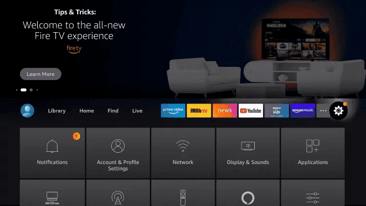 Fire TV settings menu where Firestick developer options are switched on
